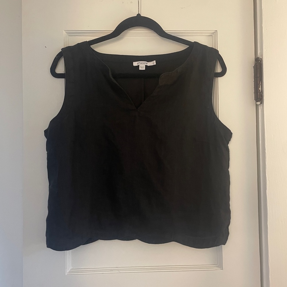 Chico's Black Linen Top